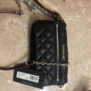 NWT MZ WALLACE CROSSBODY / WRISTLET WALLET BLK